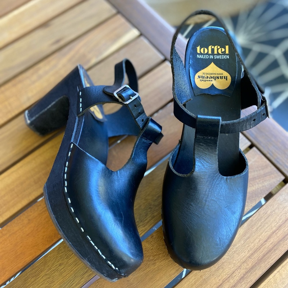 Swedish Hasbeens T Strap Clog